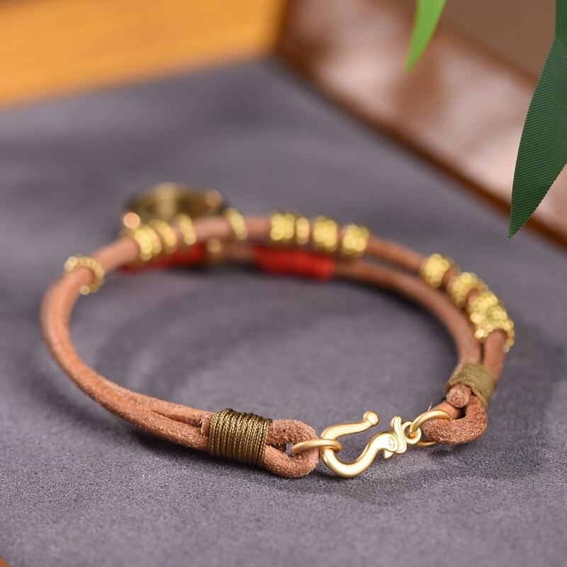 Zen Healing Tibetan Gawu Box Leather Braided Spiritual Protection & Good Fortune Bracelet