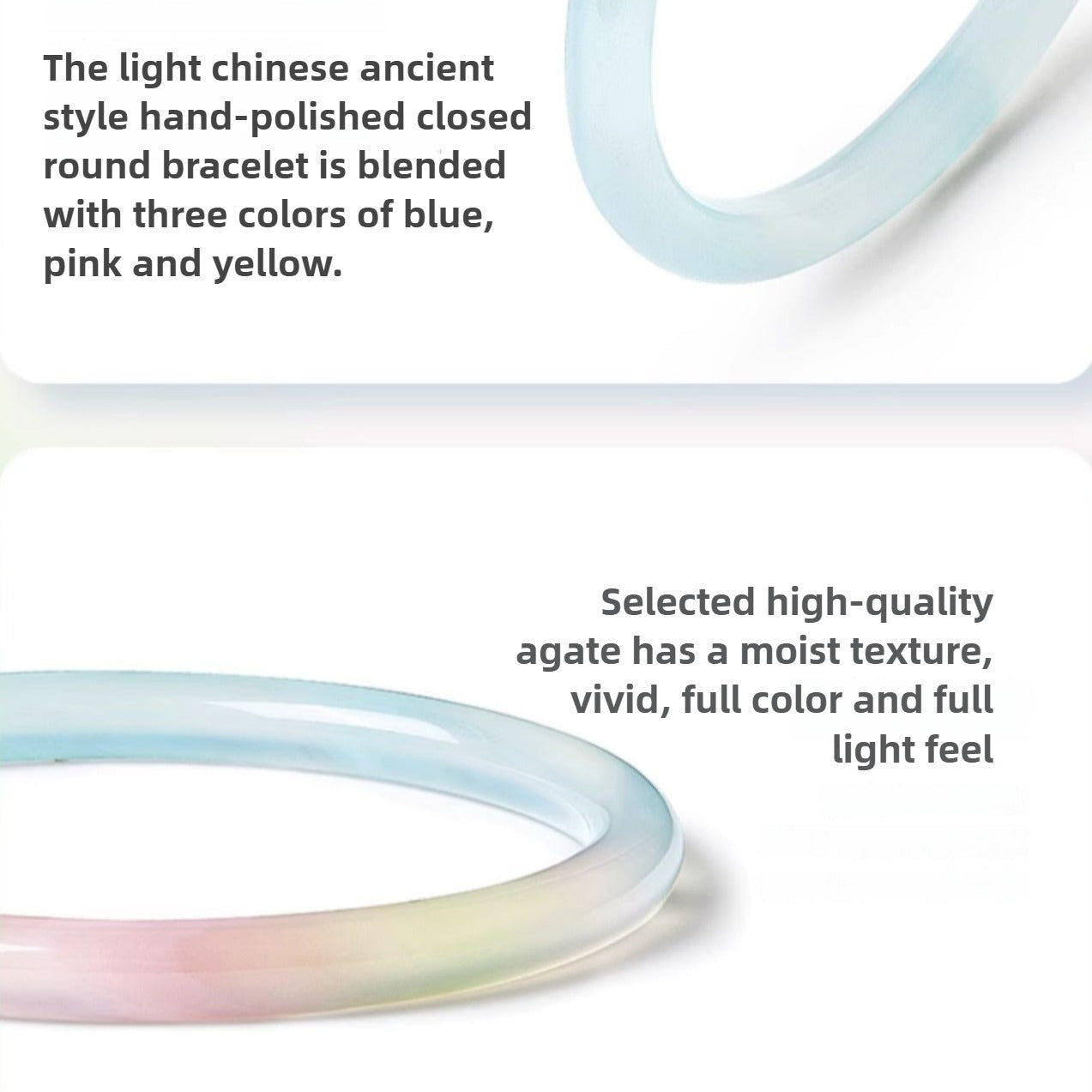 Zen Healing Tricolor Agate Protection Bracelet Bangle