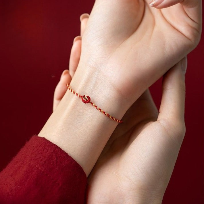 Zen Healing Vajra Knot Good Luck Red String Protection Anklet Bracelet
