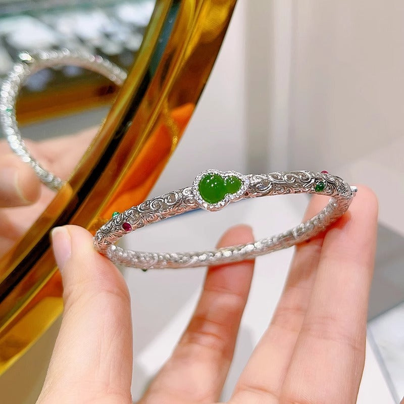 Zen Healing Vintage Auspicious Clouds Pattern Gourd Luck Bracelet