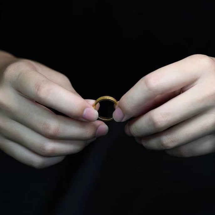 Zen Healing Vintage Copper Brass Adjustable Personality Ring
