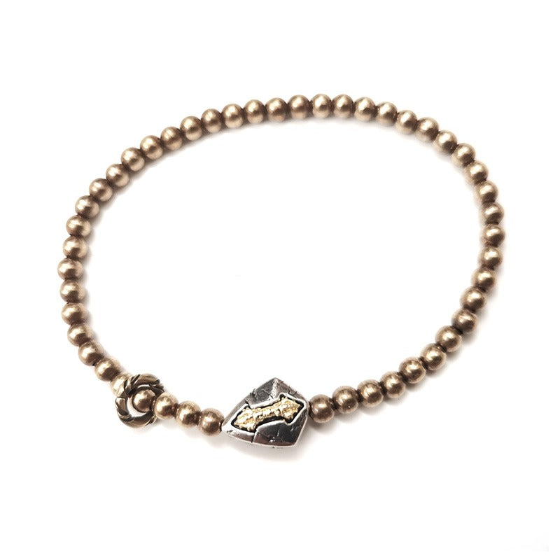 Zen Healing Vintage Copper Brass Beads Shield Protection Bracelet