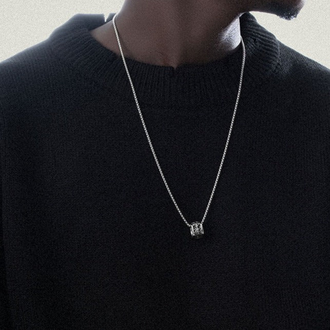 Zen Healing Vintage Cross Round Protection Pendant Necklace