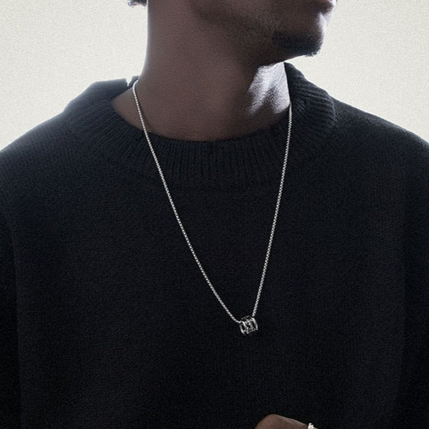 Zen Healing Vintage Cross Round Protection Pendant Necklace