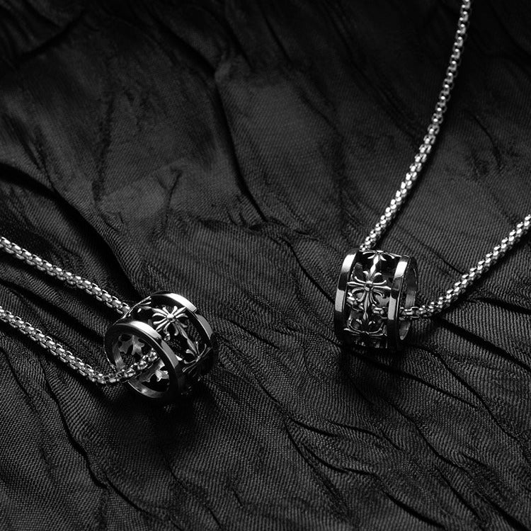 Zen Healing Vintage Cross Round Protection Pendant Necklace