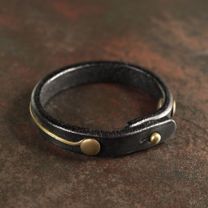 Zen Healing Vintage Leather Copper Design Strength Couple Bracelet