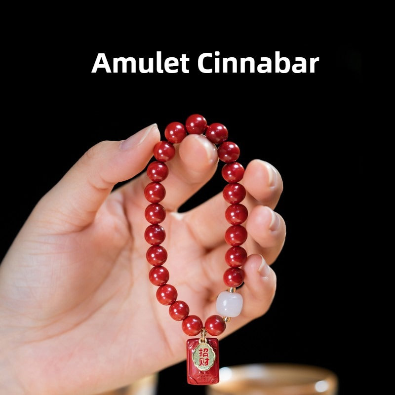 Zen Healing Year of the Snake Turquoise Cinnabar Luck Wealth Bracelet