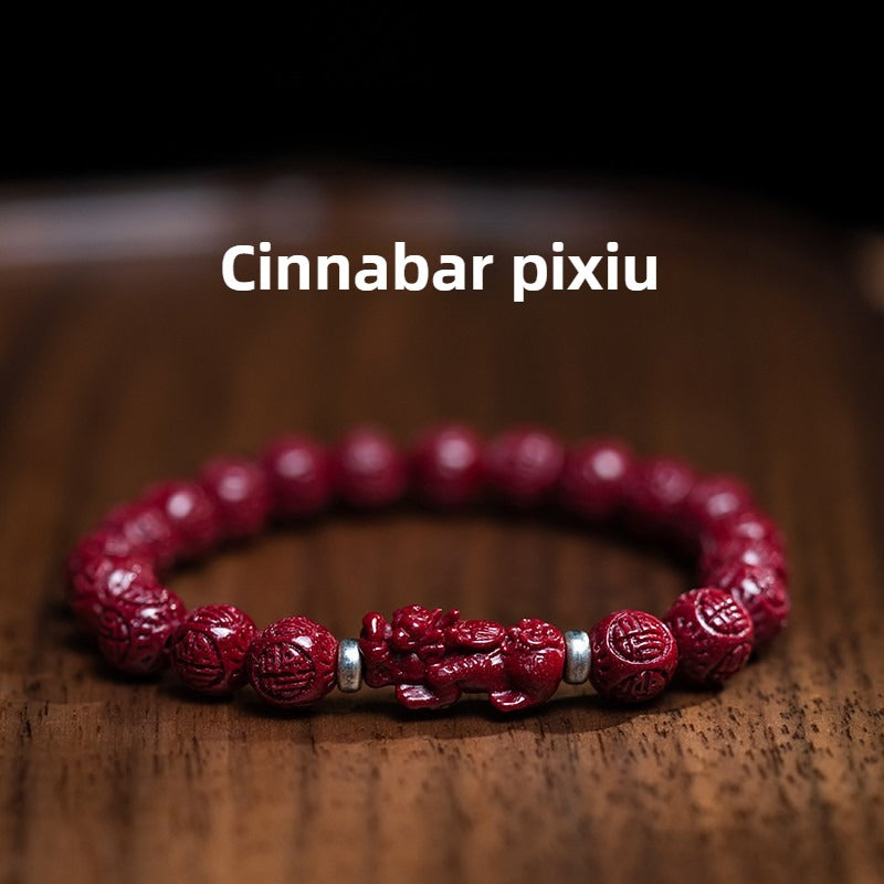 Zen Healing Year of the Snake Turquoise Cinnabar Luck Wealth Bracelet