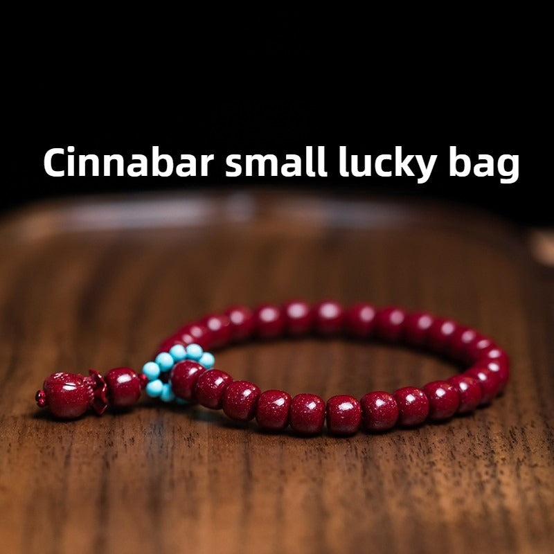 Zen Healing Year of the Snake Turquoise Cinnabar Luck Wealth Bracelet