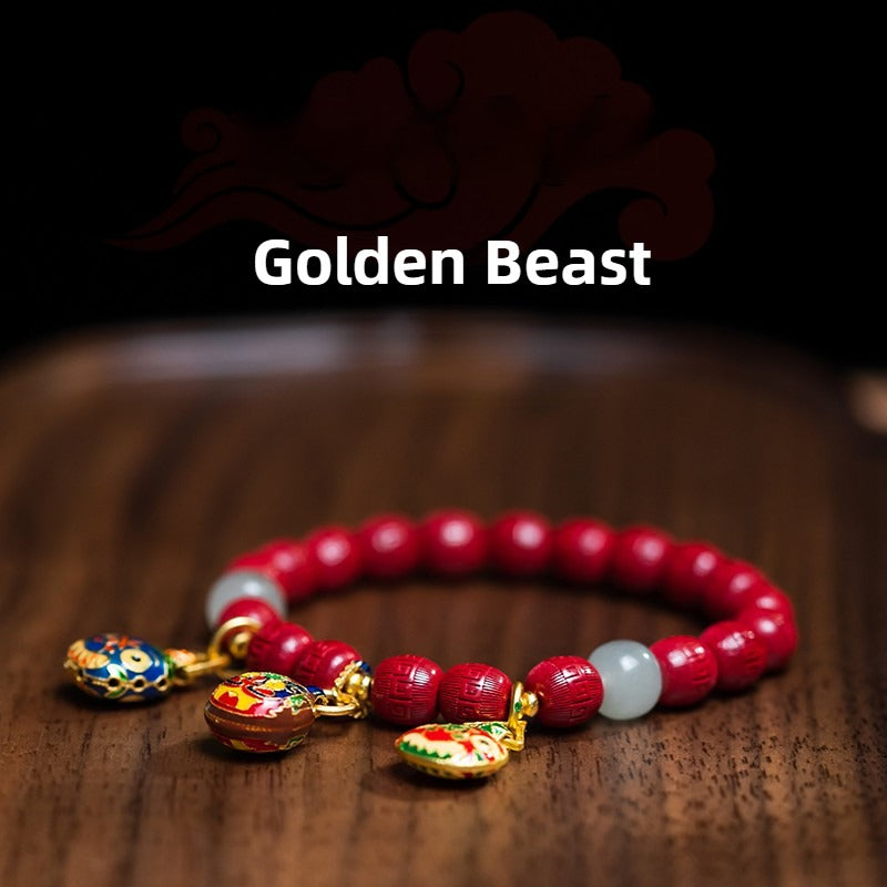 Zen Healing Year of the Snake Turquoise Cinnabar Luck Wealth Bracelet