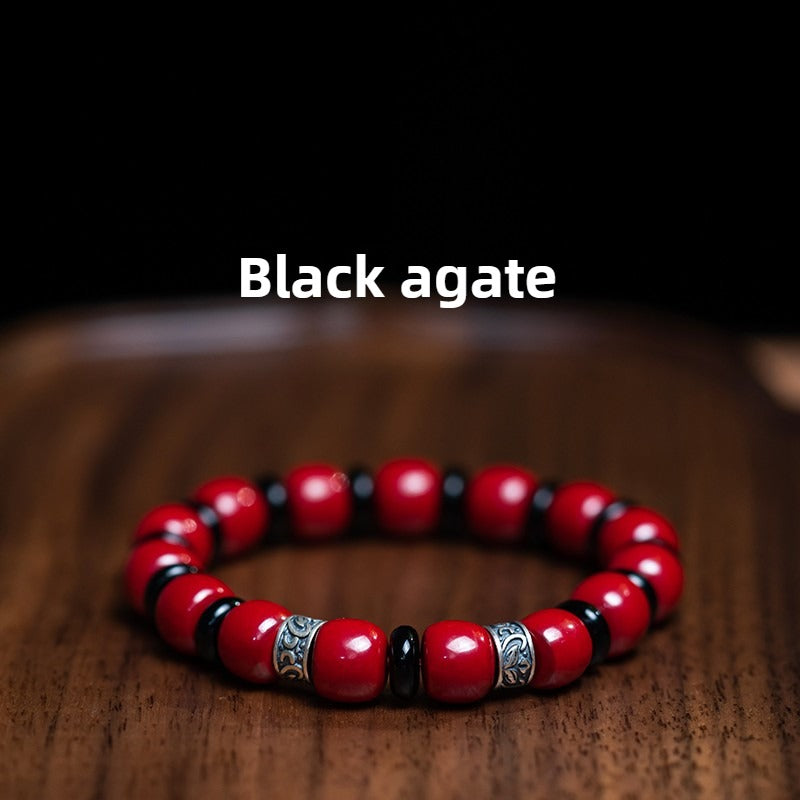 Zen Healing Year of the Snake Turquoise Cinnabar Luck Wealth Bracelet