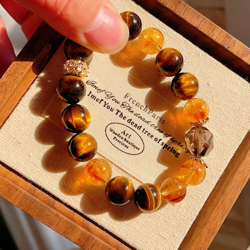 Zen Healing Yellow Tiger Eye Yellow Topaz Confidence Bracelet
