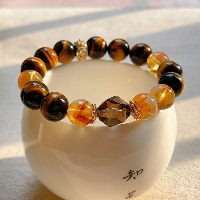 Zen Healing Yellow Tiger Eye Yellow Topaz Confidence Bracelet