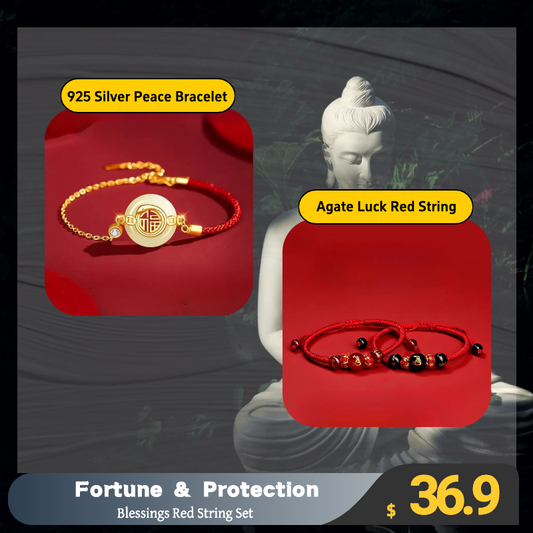 Zen Healing Blessings Red String Set