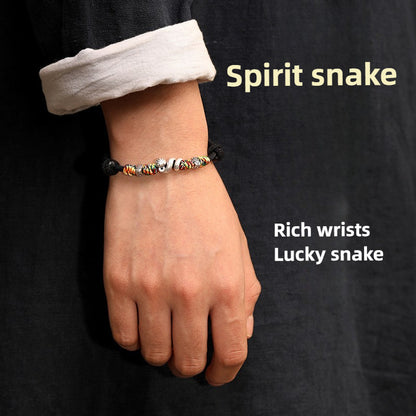 999 Sterling Silver Year Of The Snake Spirit Snake Luck Prosperous Bracelet