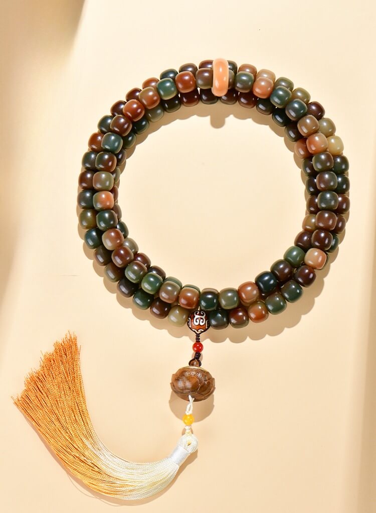 108 Mala Beads Color Bodhi Seed Dzi Bead Keep Away Evil Spirits Bracelet