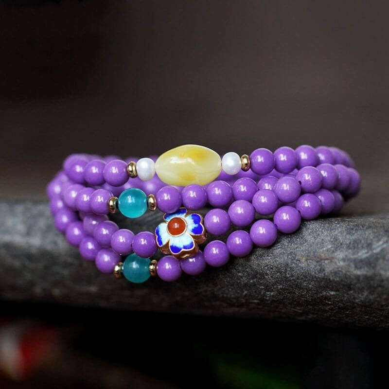 Zen healing 108 Beads Amethyst Mica Spiritual Healing Mala Bracelet