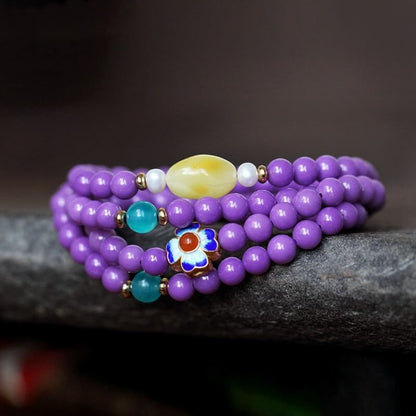 Zen healing 108 Beads Amethyst Mica Spiritual Healing Mala Bracelet