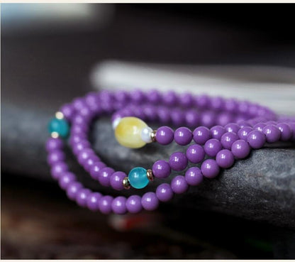 Zen healing 108 Beads Amethyst Mica Spiritual Healing Mala Bracelet