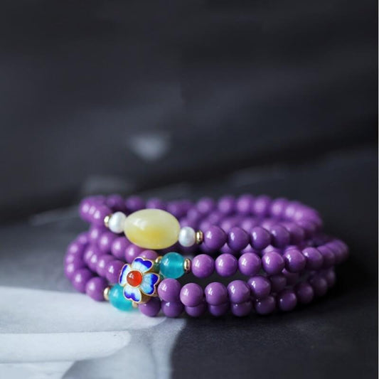 Zen healing 108 Beads Amethyst Mica Spiritual Healing Mala Bracelet