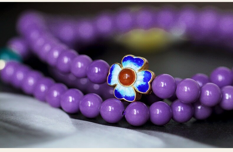 Zen healing 108 Beads Amethyst Mica Spiritual Healing Mala Bracelet