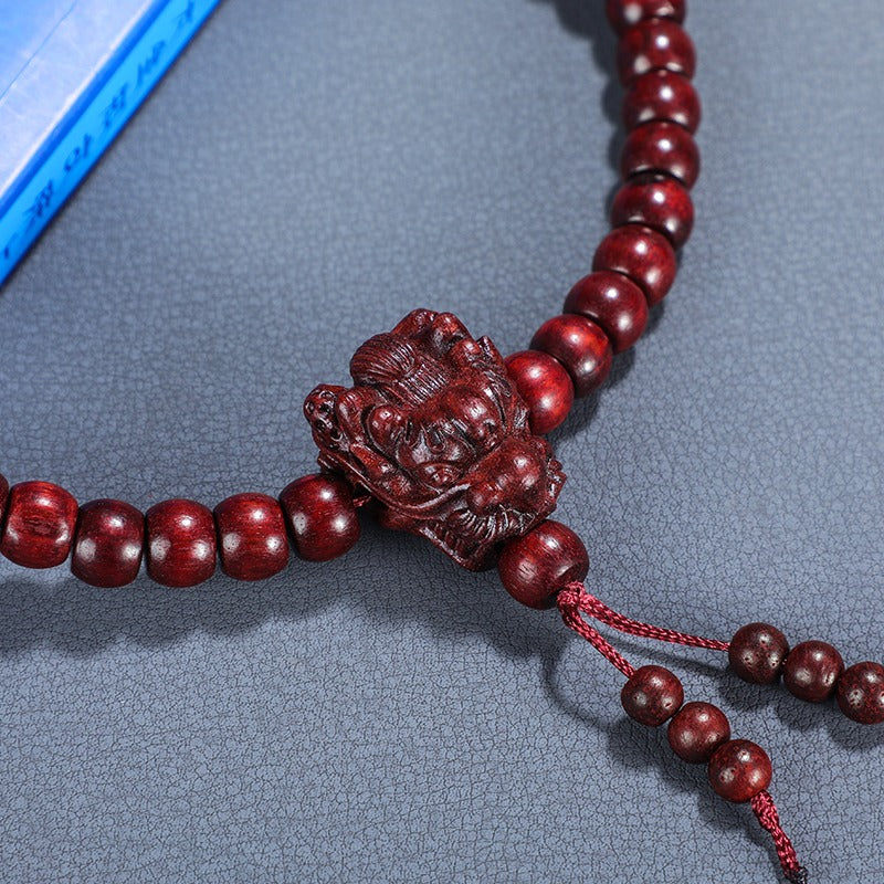 108 Mala Beads Blood Rosewood Dragon Healing Energy Protection Bracelet