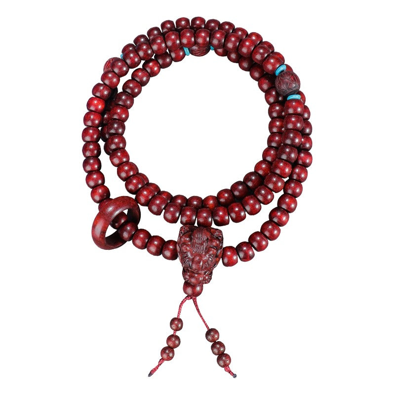 108 Mala Beads Blood Rosewood Dragon Healing Energy Protection Bracelet