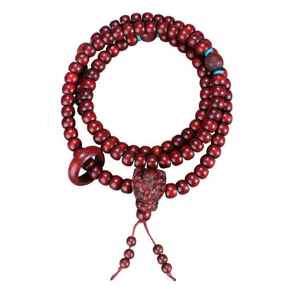 108 Mala Beads Blood Rosewood Dragon Healing Energy Protection Bracelet