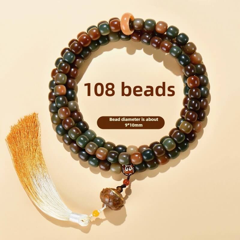 108 Mala Beads Color Bodhi Seed Dzi Bead Keep Away Evil Spirits Bracelet