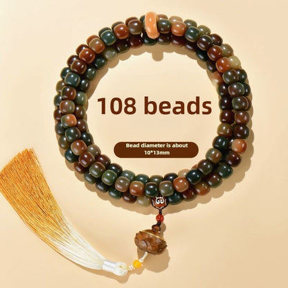 108 Mala Beads Color Bodhi Seed Dzi Bead Keep Away Evil Spirits Bracelet
