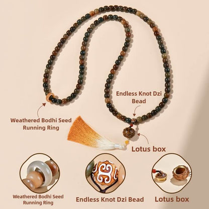 108 Mala Beads Color Bodhi Seed Dzi Bead Keep Away Evil Spirits Bracelet