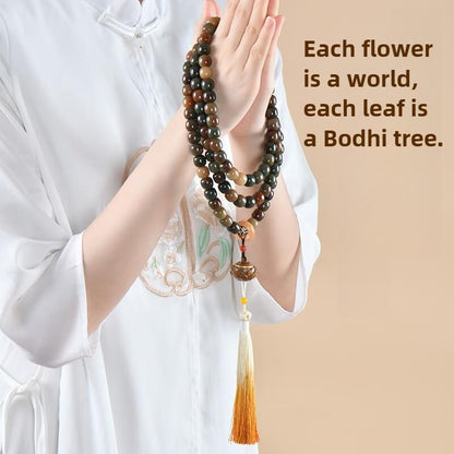 108 Mala Beads Color Bodhi Seed Dzi Bead Keep Away Evil Spirits Bracelet