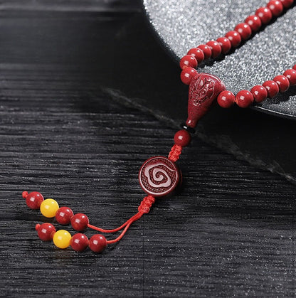 108 Mala Beads Natural Cinnabar Lapis Lazuli Beeswax Protection Bracelet