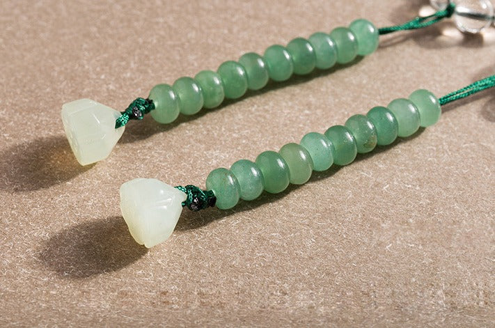108 Mala Beads Natural Clear Quartz White Agate White Shell Lotus Quadruple Wrap Protection Bracelet