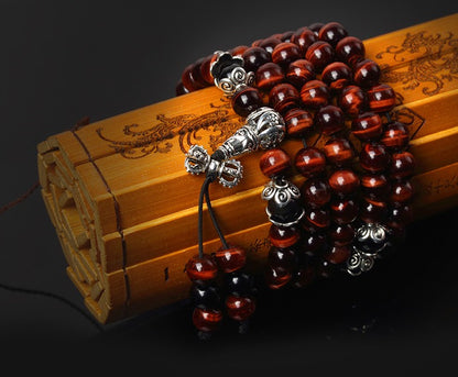 108 Natural Tiger Eye Gemstone Beads Prayer Mala Bracelet Necklace