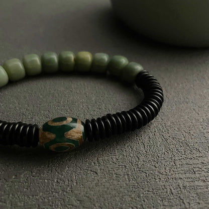 Zen Healing Bodhi Seed Dzi Bead Wealth Meditation Bracelet