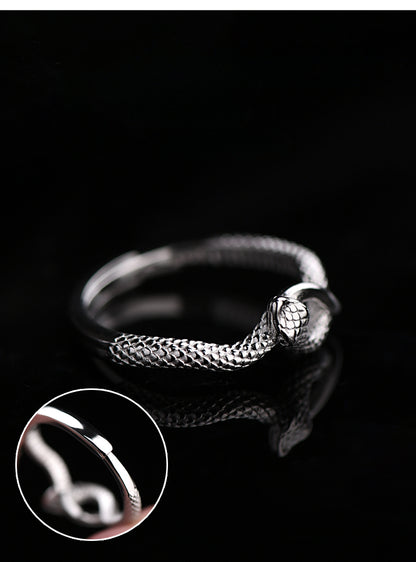 925 Sterling Silver Year Of The Snake Luck & Protection Ring