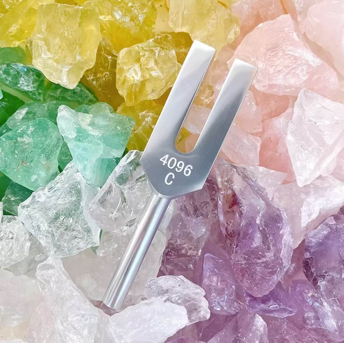 4096HZ Aluminum Crystal Tuning Fork with Hammer for Chakra Healing