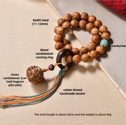 Zen Healing Bodhi Seed Wisdom Harmony Wrist Mala Lotus Bracelet