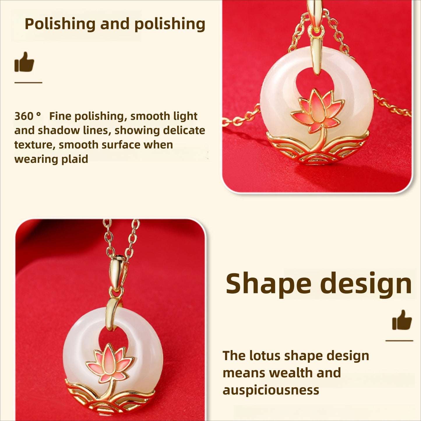 Zen Healing 925 Silver Hetian Jade Lotus Harmony Pendant Necklace