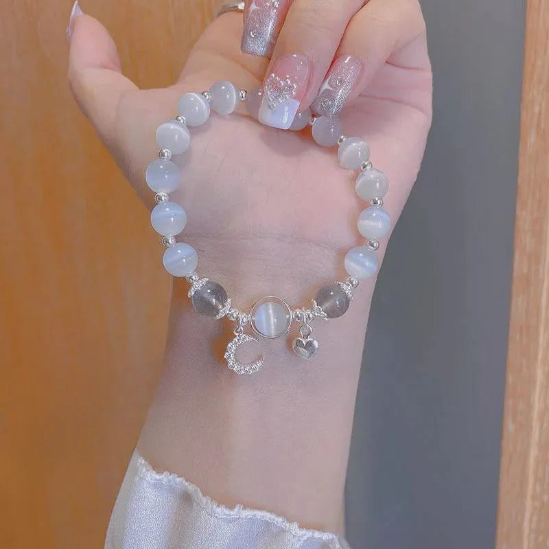 Zen Healing 925 Sterling Silver Cat’s Eye Moonstone Butterfly Love Protection Bracelet