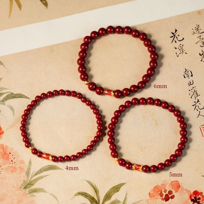 925 Sterling Silver Lucky Koi Fish Cinnabar Prosperity Bracelet