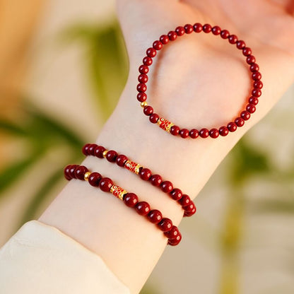 925 Sterling Silver Lucky Koi Fish Cinnabar Prosperity Bracelet