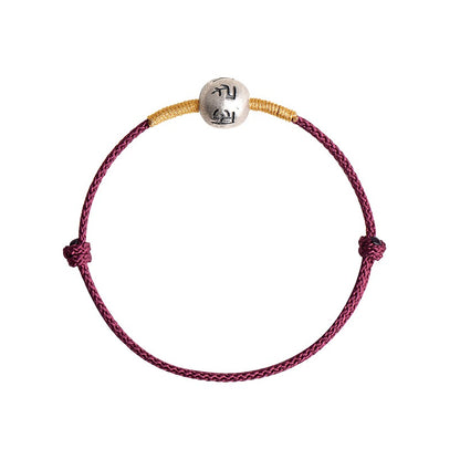 Zen Healing 925 Sterling Silver Om Mani Padme Hum Luck Bead Red String Bracelet