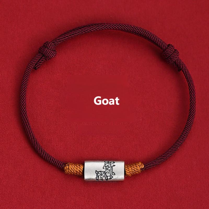 99 Sterling Silver Zodiac Red String Bracelet