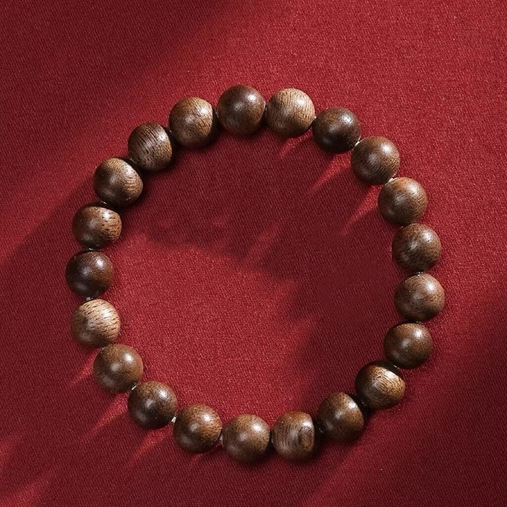 Agarwood and Hetian Jade Buddhist Beads Bracelet - Peace & Calm Power