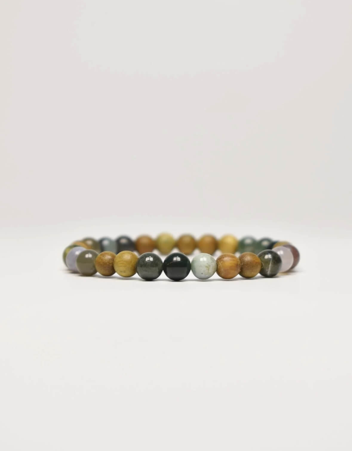 Agate Green Sandalwood Bracelet Set -Healthy-Calming