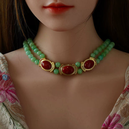 Agate Earrings Necklace Set - Love and Hope
