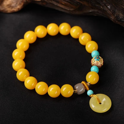 Amber Agate Jade Lucky Peace Bracelet