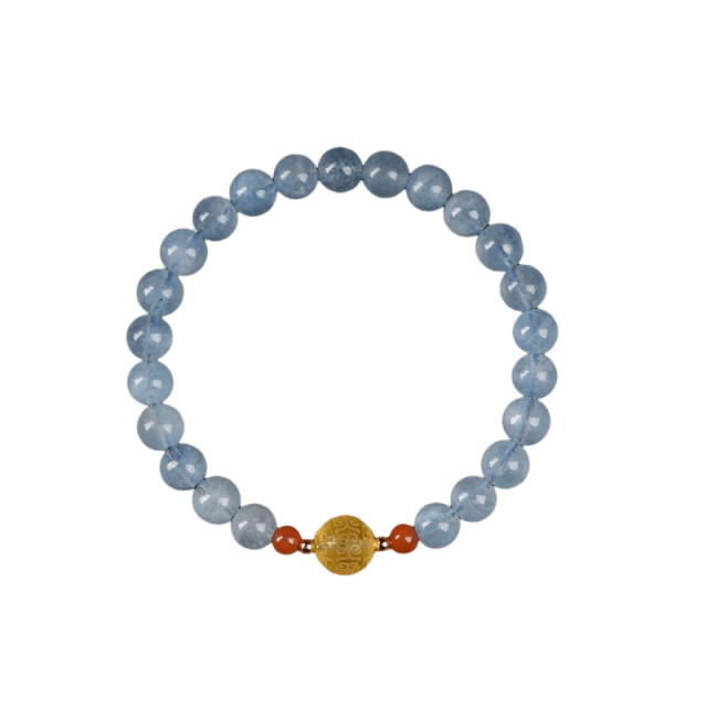 Aquamarine Beeswax Bracelet - Emotional Balance - Stress Relief